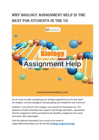 Why Biology Assignment Help Is the Best for Students in the US