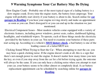 9 Warning Symptoms Your Car Battery May Be