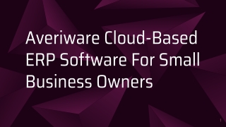 Averiware Cloud-Based ERP Software For Small Business Owners