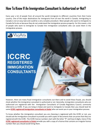 How To Know If An Immigration Consultant Is Authorized or Not ?