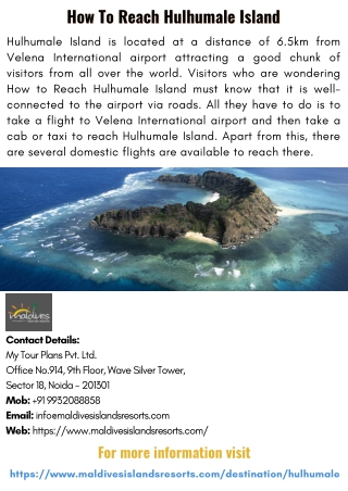 How To Reach Hulhumale Island