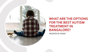Treatment options for the Best Autism Treatment in Bangalore | CAPAAR