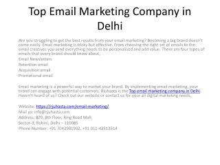 Top Email Marketing Company in Delhi