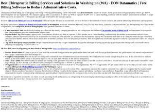 Chiropractic Billing Services in Washington