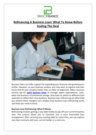 Refinancing A Business Loan: What To Know Before Sealing The Deal