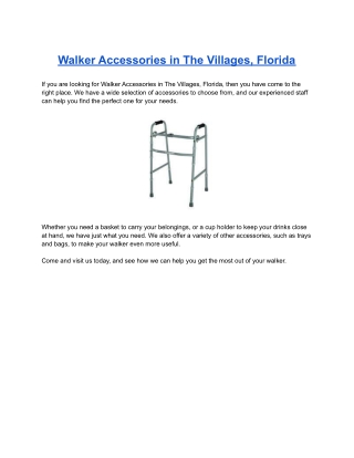 Walker Accessories in The Villages, Florida