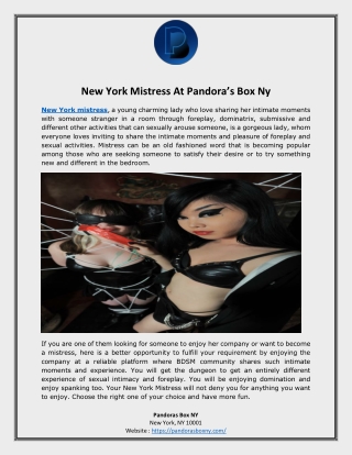 New York Mistress At Pandora’s Box Ny