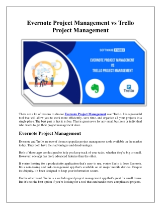 Evernote Project Management vs Trello Project Management