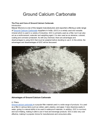 Ground Calcium Carbonate