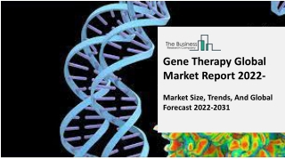 Gene Therapy Market Estimated Growth Curve, Competitor Analysis And Top Segments