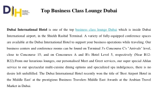 Top Business Class Lounge Dubai