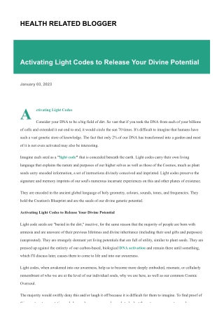 Activating Light Codes to Release Your Divine Potential