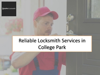 Reliable Locksmith Services in College Park