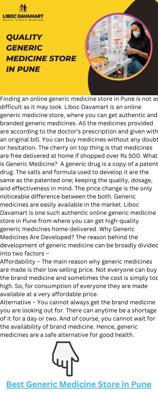 Best Generic Medicine Store in Pune