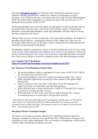 Phosphates Market Share, Size, Trends – 2031 | FMI