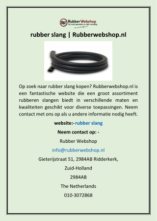 rubber slang | Rubberwebshop.nl