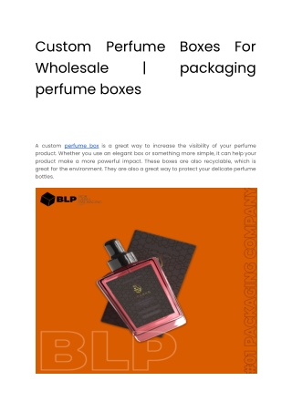Custom Perfume Boxes For Wholesale _ packaging perfume boxes
