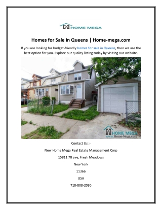 Homes for Sale in Queens  Home-mega.com