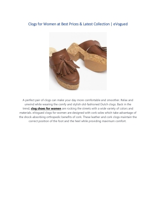 Clogs for Women at Best Prices & Latest Collection | eVogued