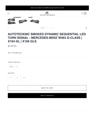 AUTOTECKNIC SMOKED DYNAMIC SEQUENTIAL LED TURN SIGNAL - MERCEDES-BENZ W463 G-CLASS  X164 GL  X166 GLS