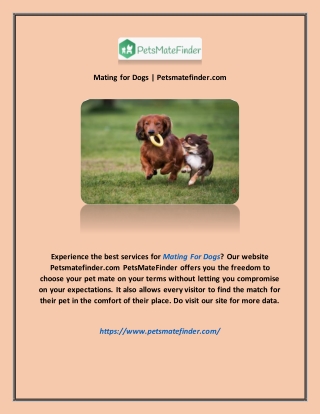 Mating for Dogs | Petsmatefinder.com