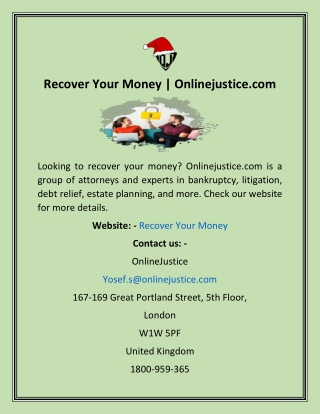 Recover Your Money  Onlinejustice