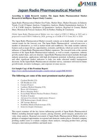 Japan Radio Pharmaceutical Market