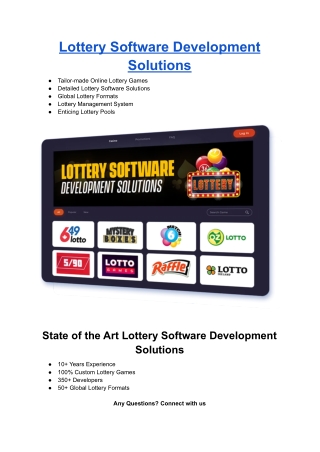 Lottery Software Development Solutions