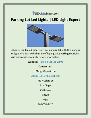 Parking Lot Led Lights  LED Light Expert