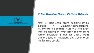 Online Gambling Review Platform Malaysia Onlinegambling-review