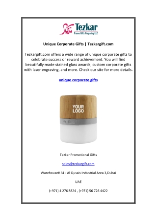 Unique Corporate Gifts Tezkargift.com