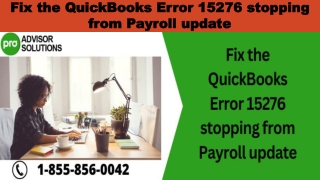 Best methods to deal with QuickBooks Error 15276
