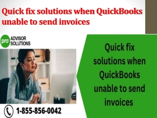 Quick fix solutions when QuickBooks unable to send invoices