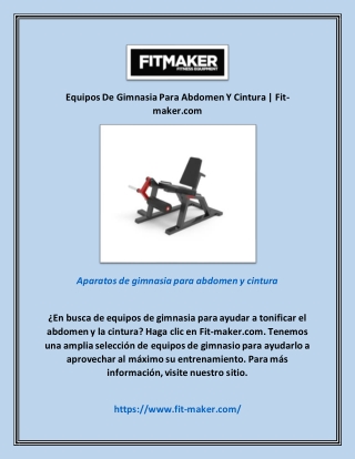 Equipos De Gimnasia Para Abdomen Y Cintura | Fit-maker.com