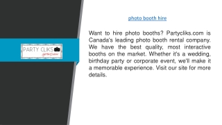 Photo Booth Hire  Partycliks.com