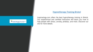 Hypnotherapy Training Bristol Inspiraology.com