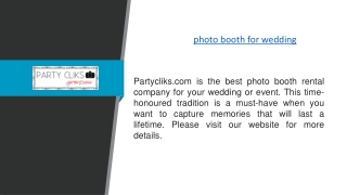 Photo Booth for Wedding  Partycliks.com