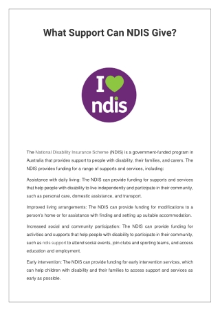 What Support Can NDIS Give