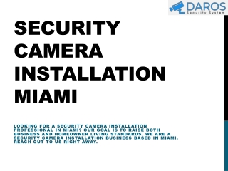 Security Camera Installation Miami