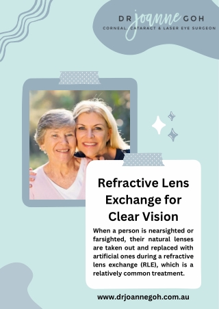 Refractive Lens Exchange for Clear Vision