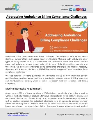 Addressing Ambulance Billing Compliance Challenges