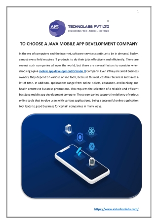 TO CHOOSE A JAVA MOBILE APP DEVELOPMENT COMPANY