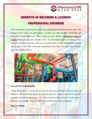 Benefits of Becoming a Licensed Professional Engineer