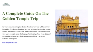 A Complete Guide On The Golden Temple Trip