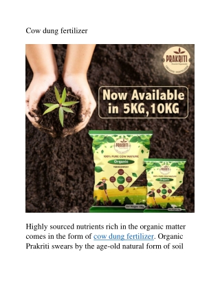 Cow dung fertilizer