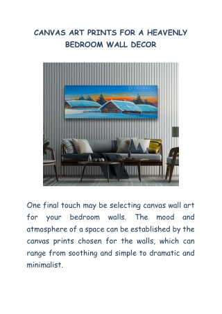 CANVAS ART PRINTS FOR A HEAVENLY BEDROOM WALL DECOR