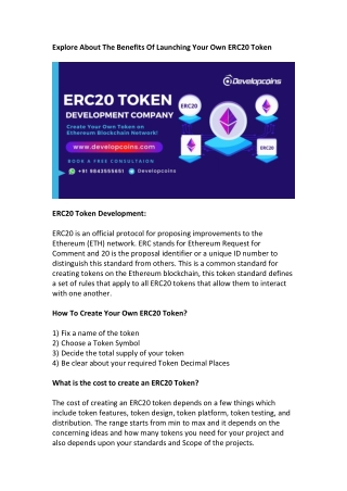 ERC20 Token Development Company