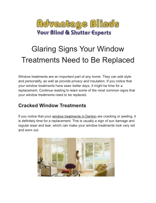 Glaring Signs Your Window Treatments Need to Be Replaced