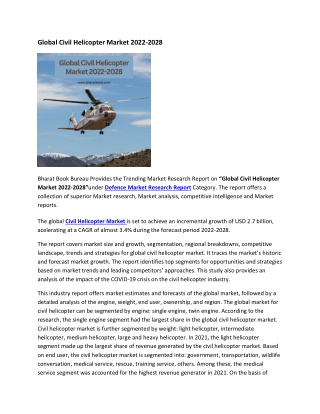 Global Civil Helicopter Market 2022-2028