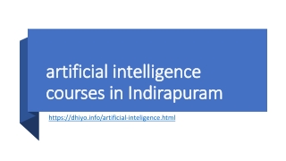 artificial intelligence courses in Indirapuram